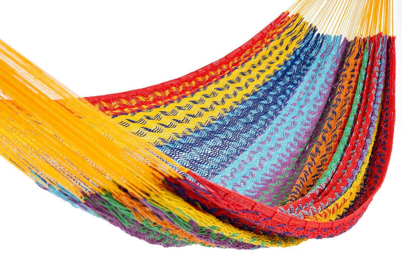 Multi-color vibrant handmade hammock for outdoor use